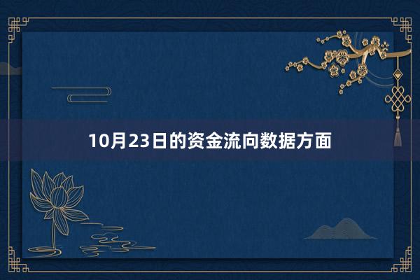 10月23日的资金流向数据方面