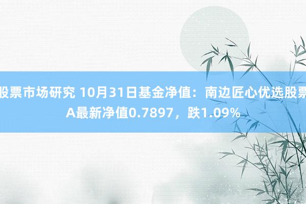 股票市场研究 10月31日基金净值：南边匠心优选股票A最新净值0.7897，跌1.09%