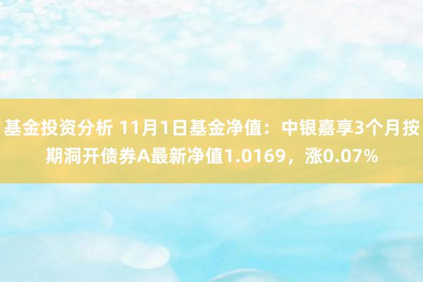 基金投资分析 11月1日基金净值：中银嘉享3个月按期洞开债券A最新净值1.0169，涨0.07%