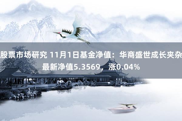 股票市场研究 11月1日基金净值：华商盛世成长夹杂最新净值5.3569，涨0.04%