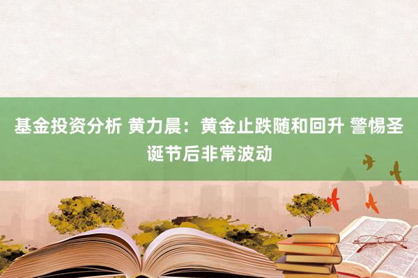 基金投资分析 黄力晨：黄金止跌随和回升 警惕圣诞节后非常波动