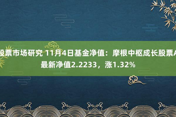 股票市场研究 11月4日基金净值：摩根中枢成长股票A最新净值2.2233，涨1.32%