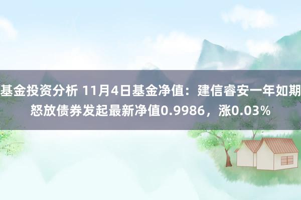 基金投资分析 11月4日基金净值：建信睿安一年如期怒放债券发起最新净值0.9986，涨0.03%