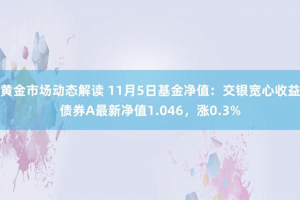 黄金市场动态解读 11月5日基金净值：交银宽心收益债券A最新净值1.046，涨0.3%