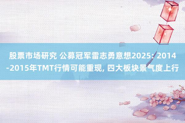 股票市场研究 公募冠军雷志勇意想2025: 2014-2015年TMT行情可能重现, 四大板块景气度上行