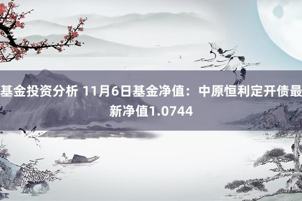 基金投资分析 11月6日基金净值：中原恒利定开债最新净值1.0744