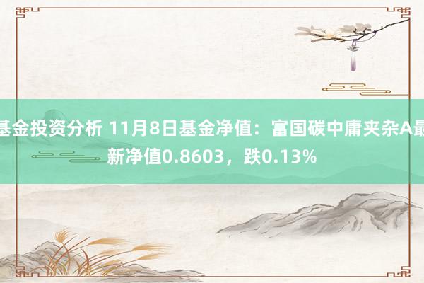 基金投资分析 11月8日基金净值：富国碳中庸夹杂A最新净值0.8603，跌0.13%