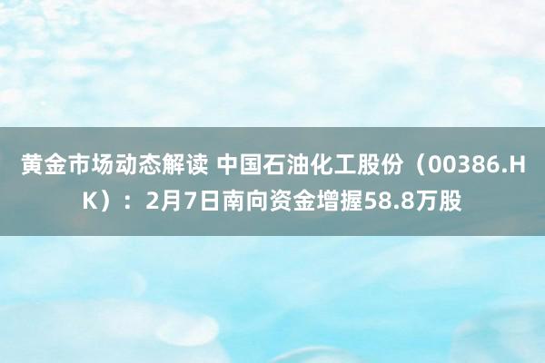 黄金市场动态解读 中国石油化工股份（00386.HK）：2月7日南向资金增握58.8万股