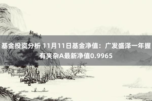 基金投资分析 11月11日基金净值：广发盛泽一年握有夹杂A最新净值0.9965