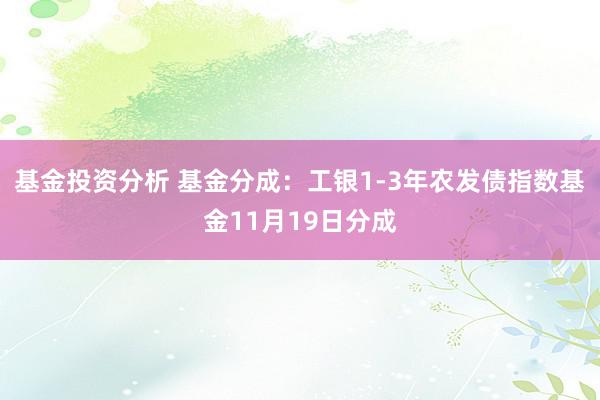 基金投资分析 基金分成：工银1-3年农发债指数基金11月19日分成