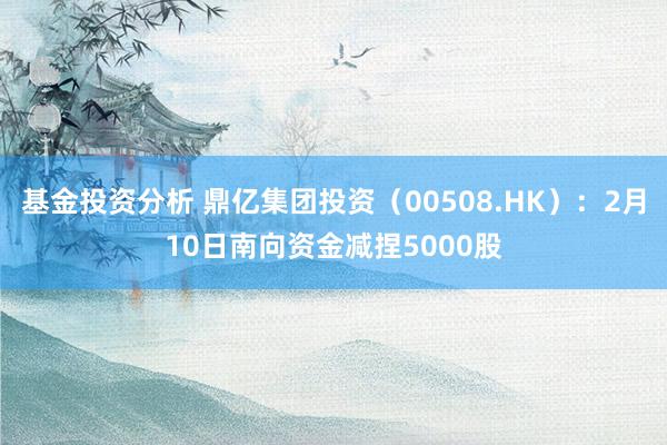 基金投资分析 鼎亿集团投资（00508.HK）：2月10日南向资金减捏5000股