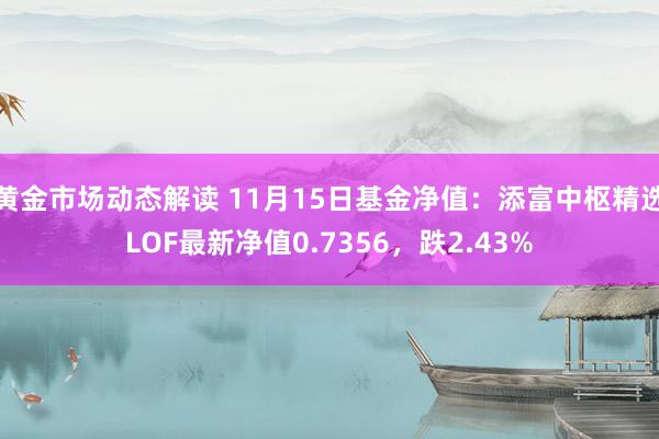 黄金市场动态解读 11月15日基金净值：添富中枢精选LOF最新净值0.7356，跌2.43%