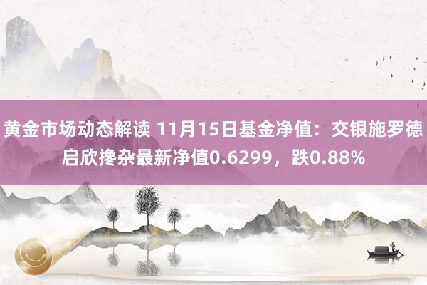 黄金市场动态解读 11月15日基金净值：交银施罗德启欣搀杂最新净值0.6299，跌0.88%