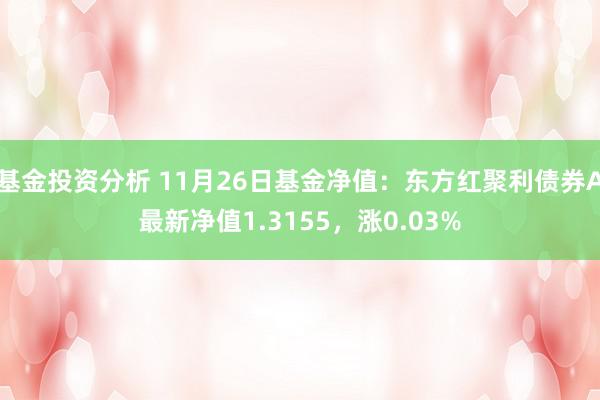 基金投资分析 11月26日基金净值：东方红聚利债券A最新净值1.3155，涨0.03%