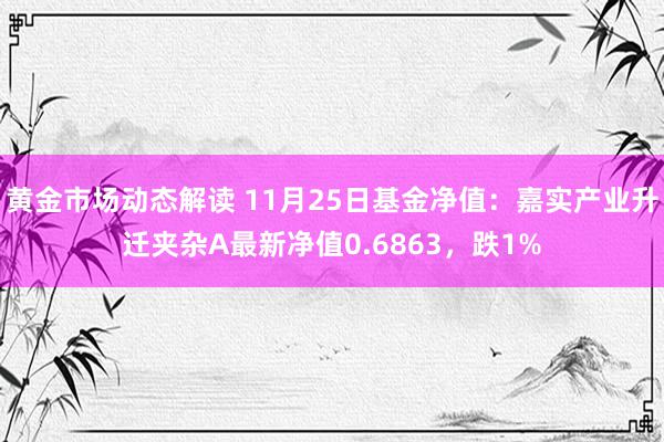 黄金市场动态解读 11月25日基金净值：嘉实产业升迁夹杂A最新净值0.6863，跌1%